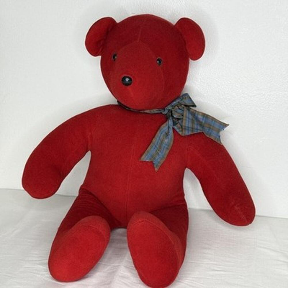 Vintage North American Bear Co Bare Bear Plush Red Teddy Stuffed Toy